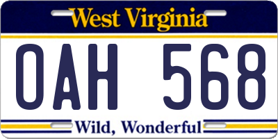 WV license plate OAH568