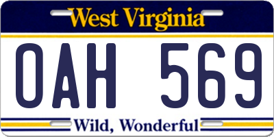WV license plate OAH569