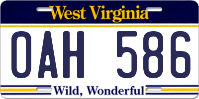 WV license plate OAH586