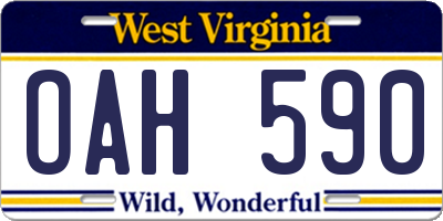 WV license plate OAH590