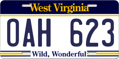 WV license plate OAH623
