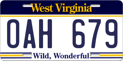 WV license plate OAH679