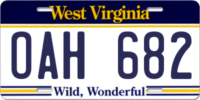 WV license plate OAH682