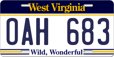 WV license plate OAH683