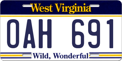 WV license plate OAH691