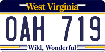 WV license plate OAH719