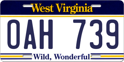 WV license plate OAH739