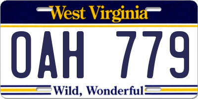 WV license plate OAH779
