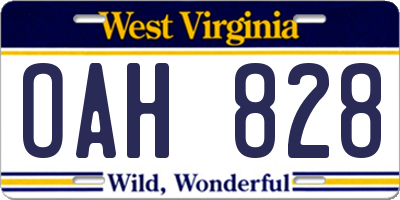 WV license plate OAH828