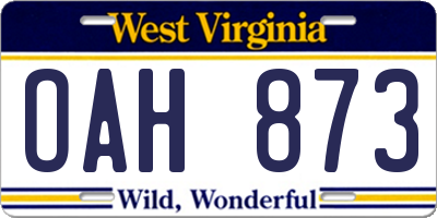 WV license plate OAH873