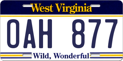 WV license plate OAH877