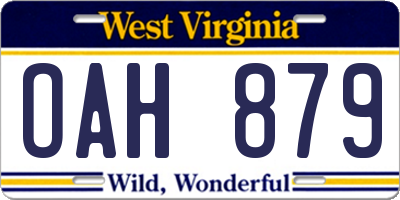 WV license plate OAH879