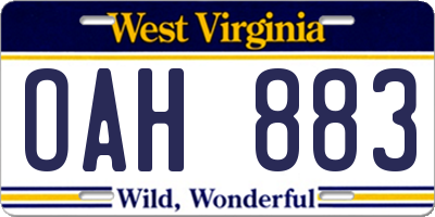 WV license plate OAH883