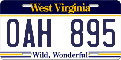 WV license plate OAH895