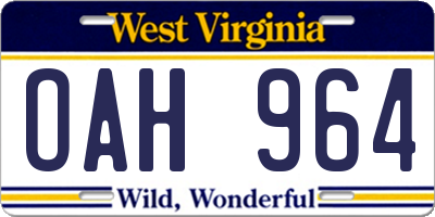 WV license plate OAH964