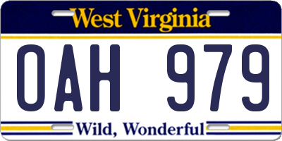 WV license plate OAH979