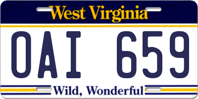 WV license plate OAI659