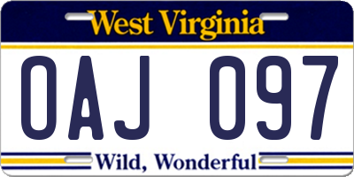 WV license plate OAJ097