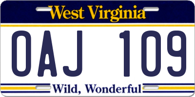 WV license plate OAJ109