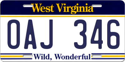 WV license plate OAJ346