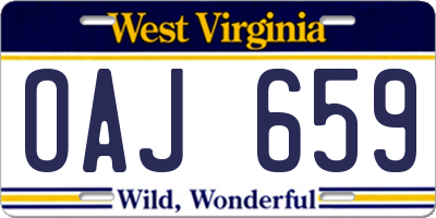 WV license plate OAJ659