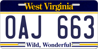 WV license plate OAJ663