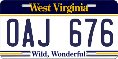 WV license plate OAJ676
