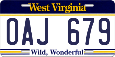 WV license plate OAJ679