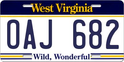 WV license plate OAJ682