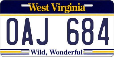 WV license plate OAJ684