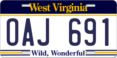 WV license plate OAJ691