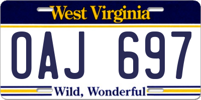 WV license plate OAJ697
