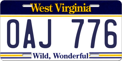 WV license plate OAJ776