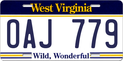 WV license plate OAJ779