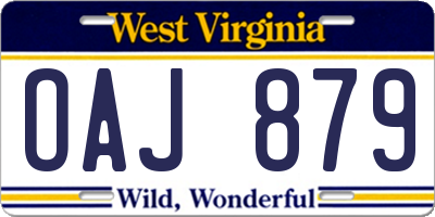 WV license plate OAJ879