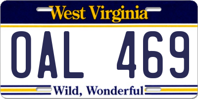 WV license plate OAL469