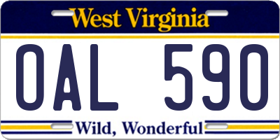 WV license plate OAL590