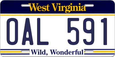 WV license plate OAL591