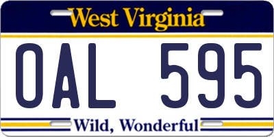 WV license plate OAL595