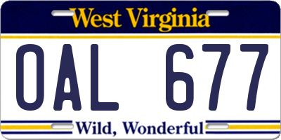 WV license plate OAL677