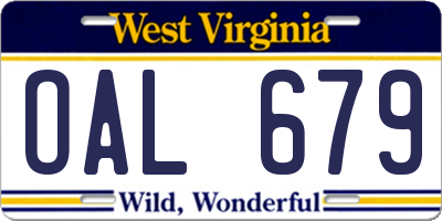 WV license plate OAL679