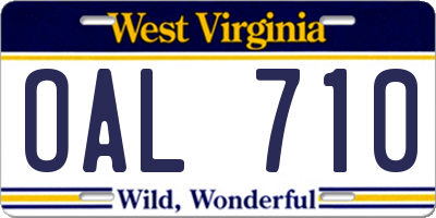 WV license plate OAL710