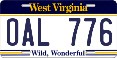 WV license plate OAL776