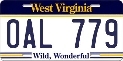 WV license plate OAL779