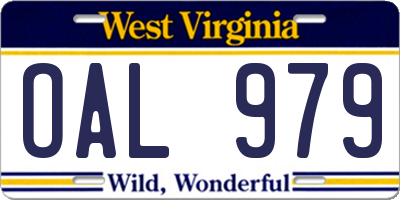 WV license plate OAL979