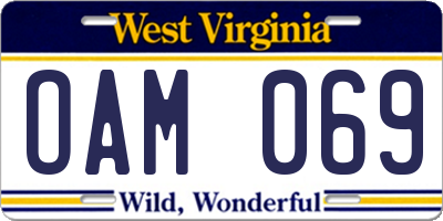 WV license plate OAM069
