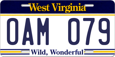 WV license plate OAM079