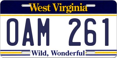 WV license plate OAM261