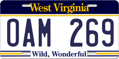 WV license plate OAM269