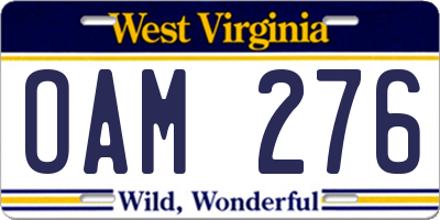 WV license plate OAM276